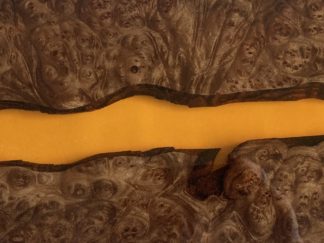 Red Elm Burl, Terracotta Translucent Resin, Challah/Cutting Board