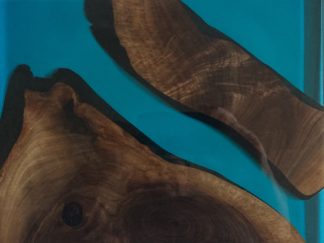 Walnut Wood, Blue Translucent Resin